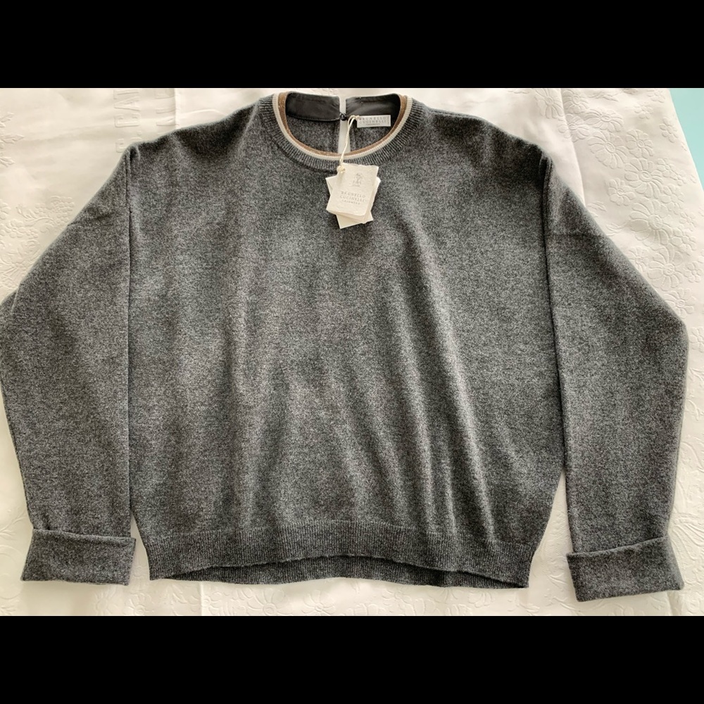 Brunello Cucinelli Cashmere Monilli-beaded Crewneck Sweater